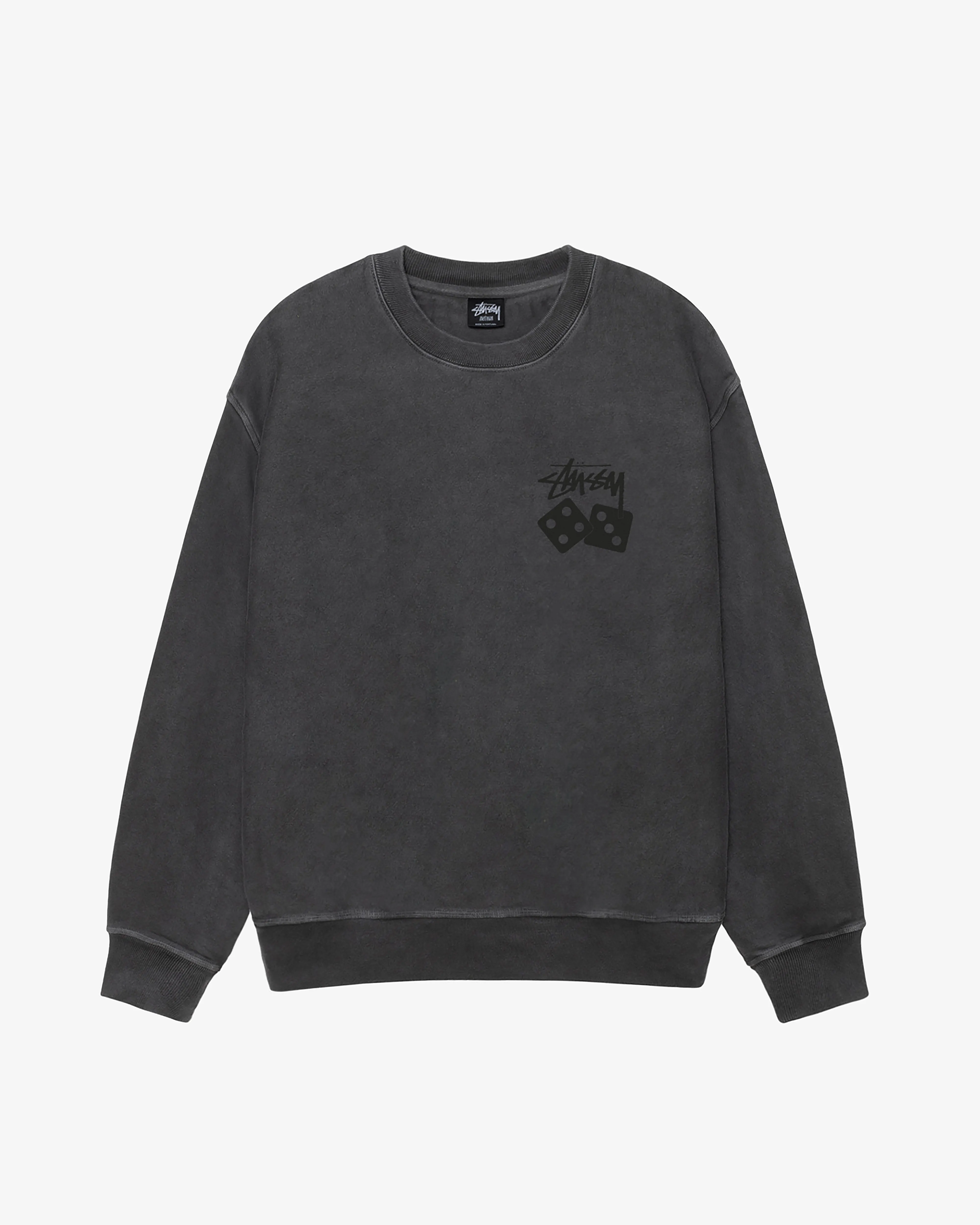 Stssy - Men's Dice Pig. Dyed Crewneck - (Black)