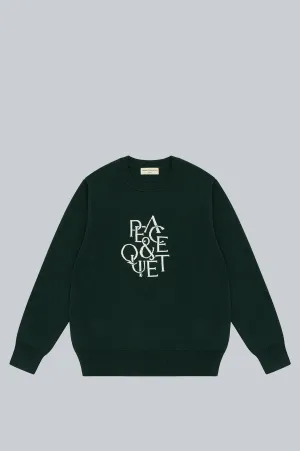 THE MUSEUM OF PEACE AND QUIET SERIF JACQUARD SWEATER PINE