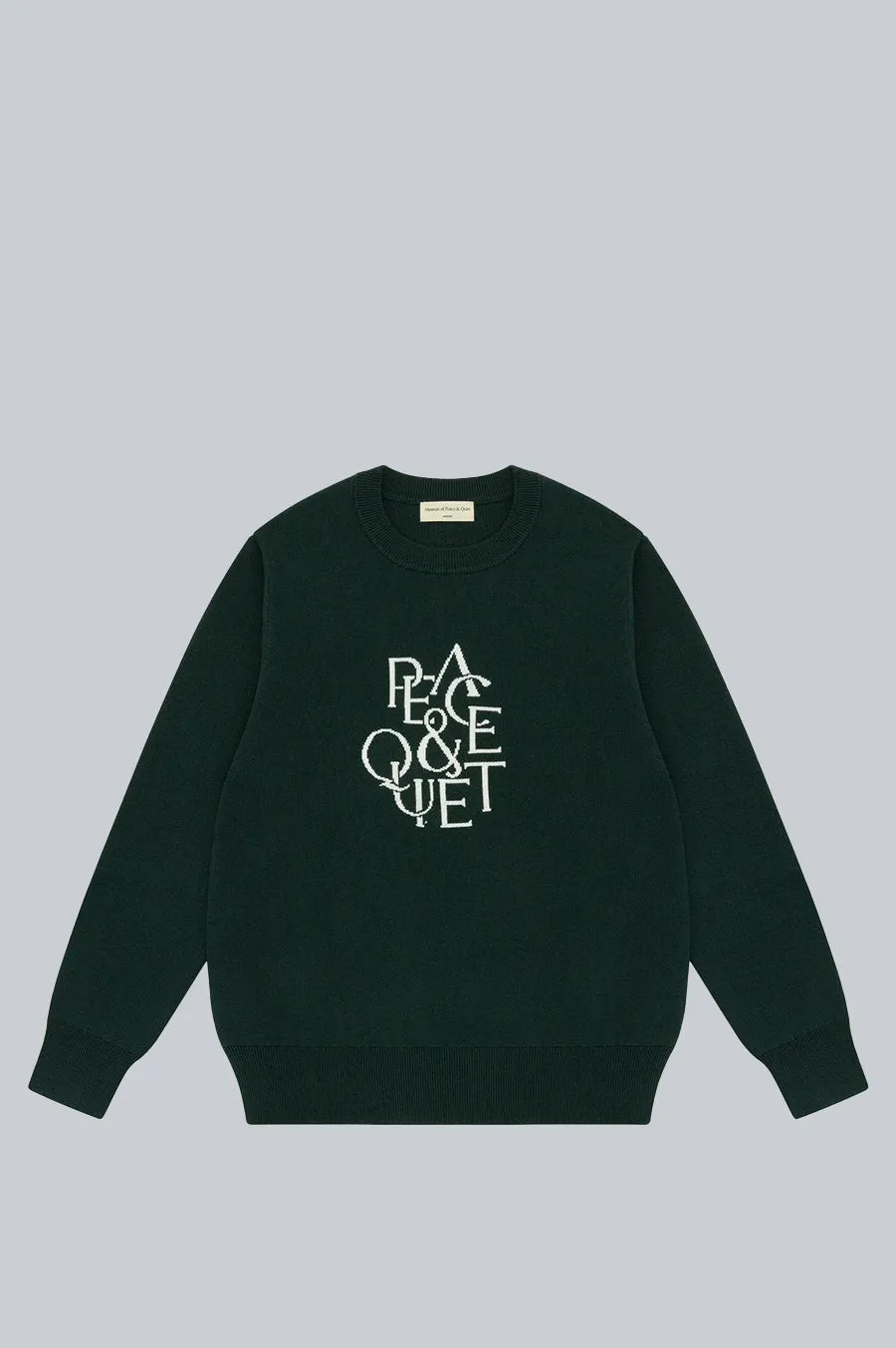 THE MUSEUM OF PEACE AND QUIET SERIF JACQUARD SWEATER PINE