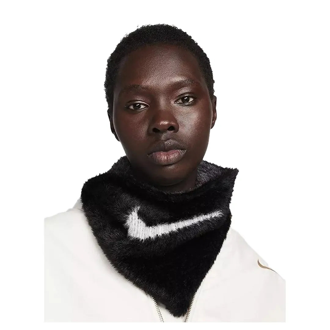 UNISEX PLUSH KNIT INFINITY SCARF BLACK/WHITE