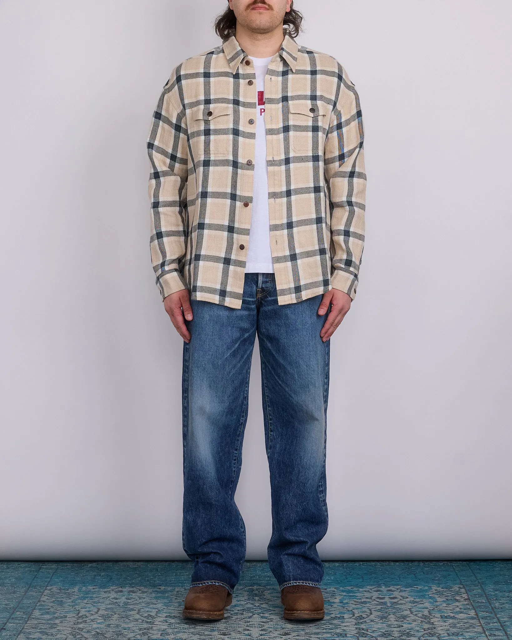 visvim Lumber Check Button Shirt Longsleeve Beige