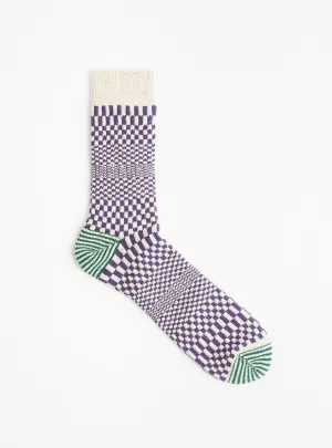 Warped Checker Socks Blueberry