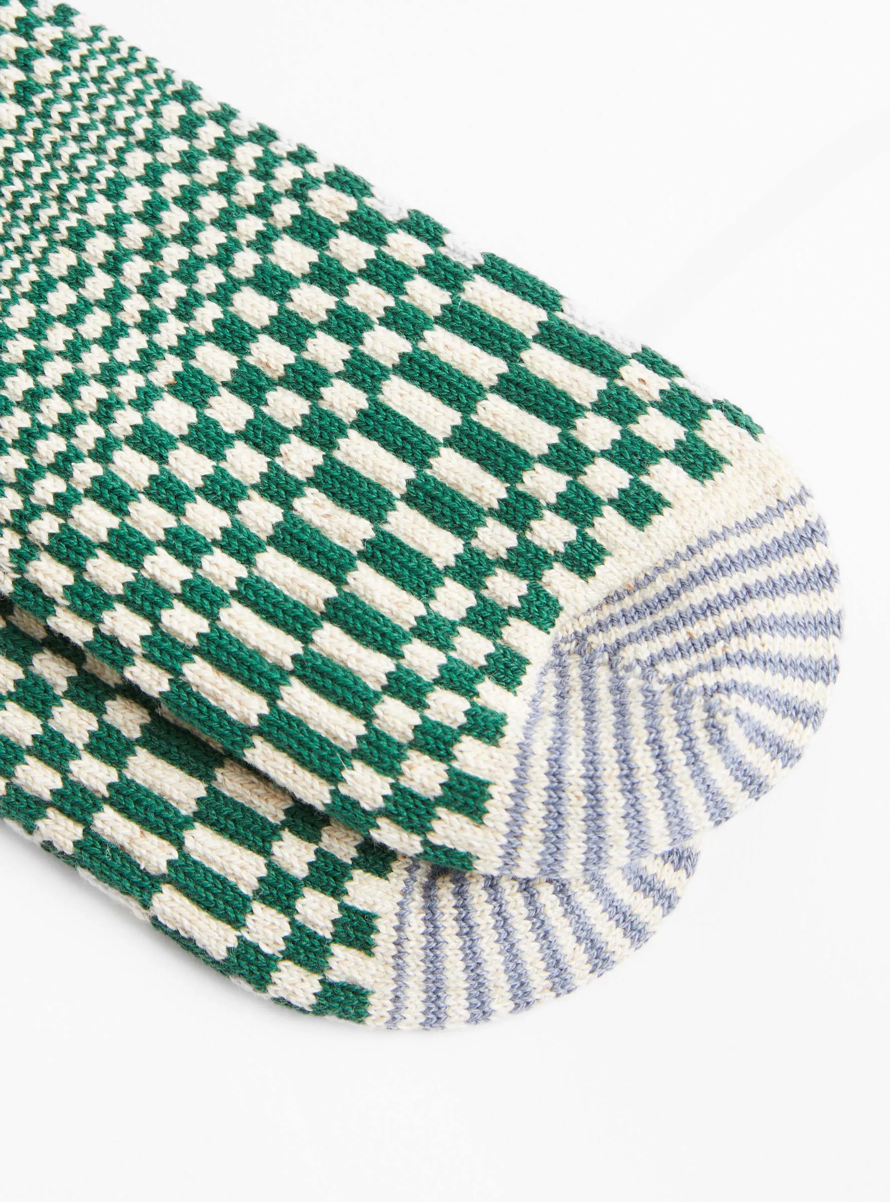 Warped Checker Socks Green