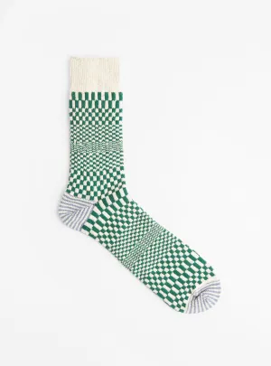 Warped Checker Socks Green