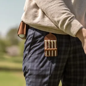 Your Logo   Our Leather - Personalized Fine Leather Golf Bag Tag and Tee Holder - Custom Logo and Corporate Gifting